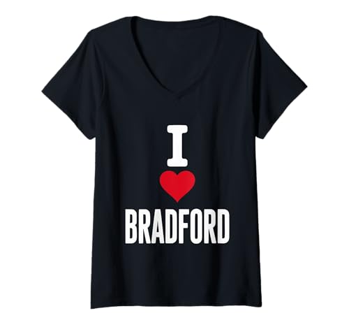 Damen Erinnerungsstück aus der Serie I Love Bradford für Herren, Damen und Kinder T-Shirt mit V-Ausschnitt Damen Erinnerungsstück aus der Serie I Love Bradford für Herren, Damen und Kinder T-Shirt mit V-Ausschnitt von Cute Bradford TV Costume