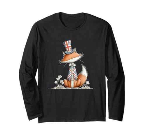 Lustiger Fuchs in britischen Farben für Erwachsene und Kinder Langarmshirt Lustiger Fuchs in britischen Farben für Erwachsene und Kinder Langarmshirt von Cute British Fox Outfit