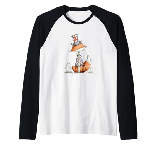 Lustiger Fuchs in britischen Farben für Erwachsene und Kinder Raglan Lustiger Fuchs in britischen Farben für Erwachsene und Kinder Raglan von Cute British Fox Outfit