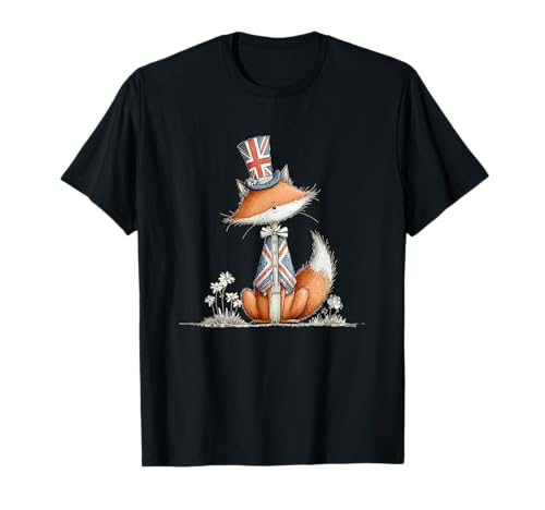Lustiger Fuchs in britischen Farben für Erwachsene und Kinder T-Shirt von Cute British Fox Outfit