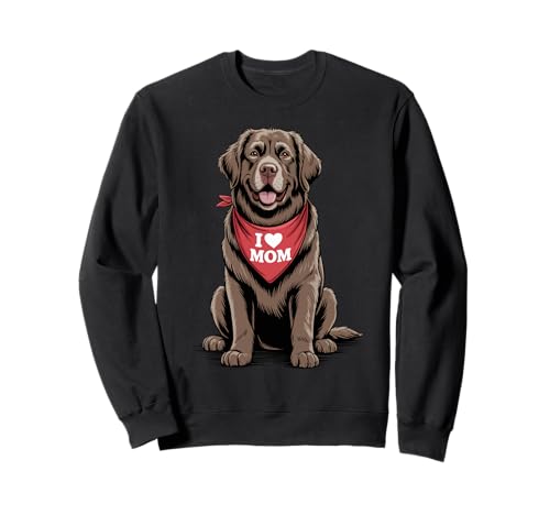Ich Liebe Mama Neufundland Hundeliebhaber Muttertag Sweatshirt von Cute Brown Newfie Mom Dog Lover