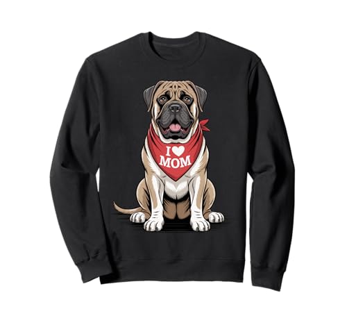 Ich Liebe Mama Bullmastiff Lover Dog Muttertag Sweatshirt von Cute Bull Mastiff Mom Dog Lover