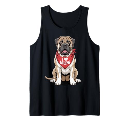 Ich Liebe Mama Bullmastiff Lover Dog Muttertag Tank Top von Cute Bull Mastiff Mom Dog Lover