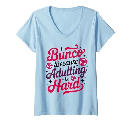 Damen Bunco Lustiger Bunco T-Shirt mit V-Ausschnitt Damen Bunco Lustiger Bunco T-Shirt mit V-Ausschnitt von Cute Bunco Night Cool Bunco Player Design