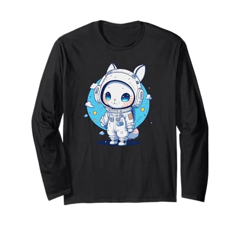 Bunny Rabbit Astronaut Helm Space Suit Mädchen Grafik Langarmshirt von Cute Bunny Rabbit Lover Outfit Gifts Girls