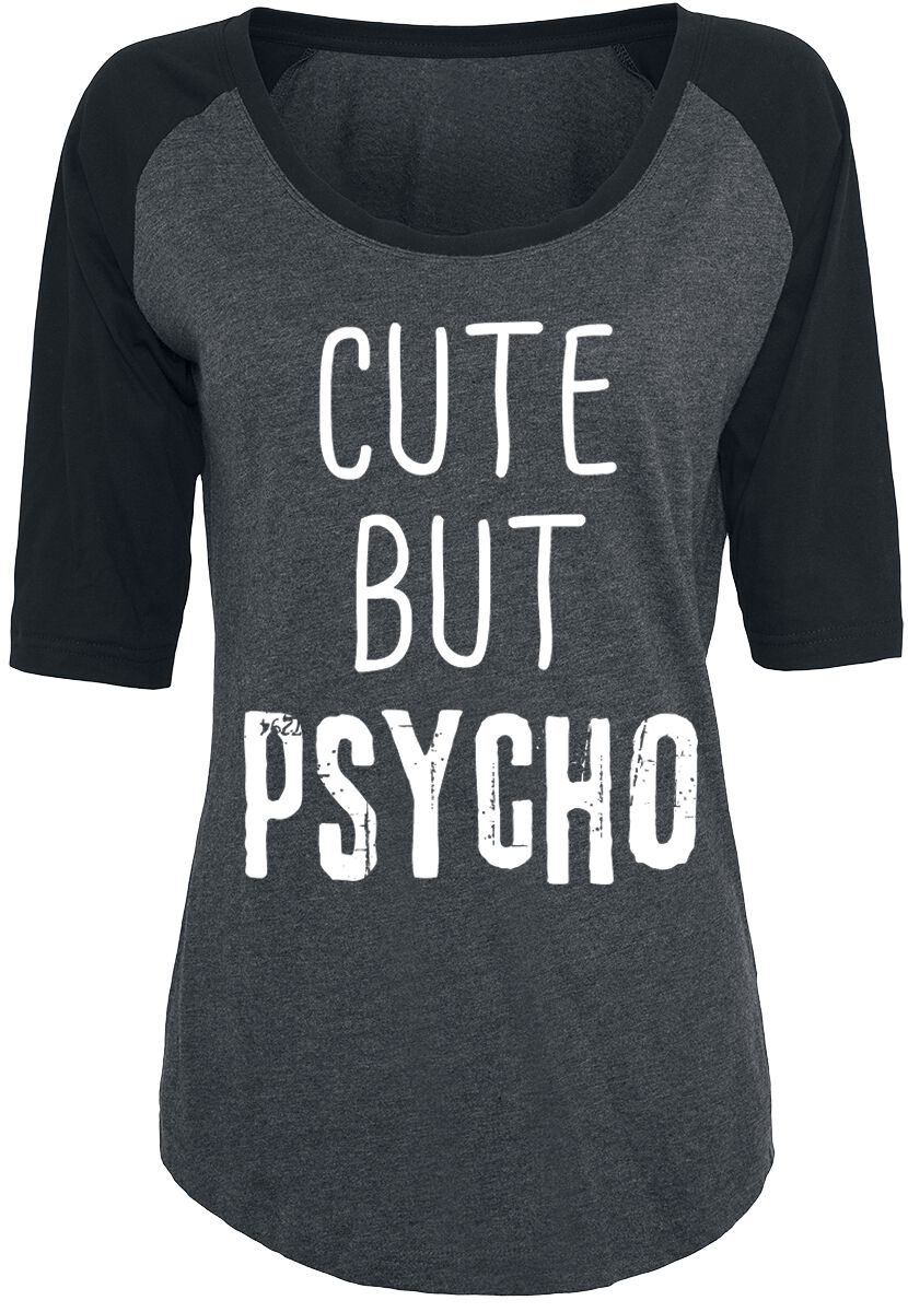 Cute But Psycho T-Shirt - S bis 4XL - für Damen - Größe L - schwarz/grau von Cute But Psycho