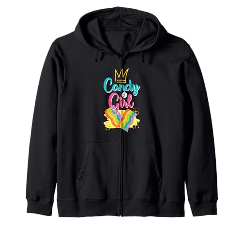 Süßes Candy Girl Shirt Regenbogen Zuckerwatte Kapuzenjacke Süßes Candy Girl Shirt Regenbogen Zuckerwatte Kapuzenjacke von Cute Candy Girl Sweet Treats Kids Gift Halloween