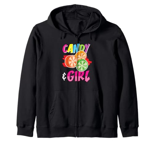 Süßes Candy Girl Shirt Regenbogen Zuckerwatte Kapuzenjacke Süßes Candy Girl Shirt Regenbogen Zuckerwatte Kapuzenjacke von Cute Candy Girl Sweet Treats Kids Gift Halloween