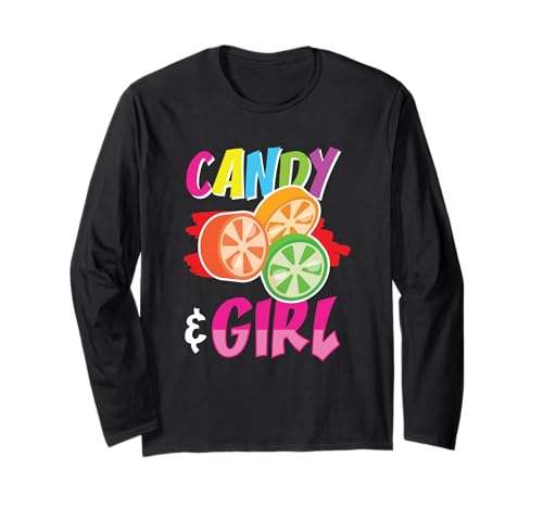 Süßes Candy Girl Shirt Regenbogen Zuckerwatte Langarmshirt Süßes Candy Girl Shirt Regenbogen Zuckerwatte Langarmshirt von Cute Candy Girl Sweet Treats Kids Gift Halloween