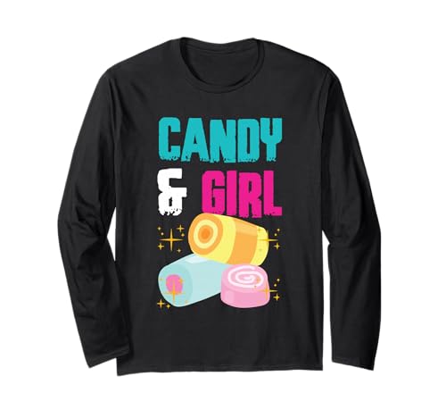 Süßes Candy Girl Shirt Regenbogen Zuckerwatte Langarmshirt Süßes Candy Girl Shirt Regenbogen Zuckerwatte Langarmshirt von Cute Candy Girl Sweet Treats Kids Gift Halloween