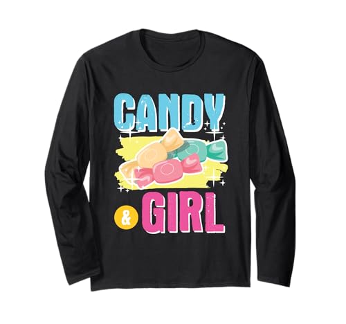 Süßes Candy Girl Shirt Regenbogen Zuckerwatte Langarmshirt Süßes Candy Girl Shirt Regenbogen Zuckerwatte Langarmshirt von Cute Candy Girl Sweet Treats Kids Gift Halloween