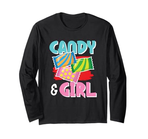 Süßes Candy Girl Shirt Regenbogen Zuckerwatte Langarmshirt Süßes Candy Girl Shirt Regenbogen Zuckerwatte Langarmshirt von Cute Candy Girl Sweet Treats Kids Gift Halloween