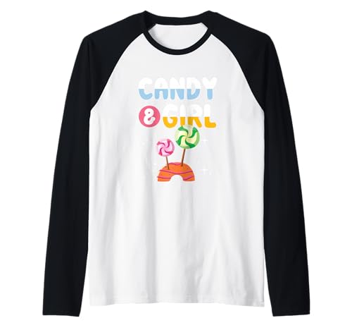 Süßes Candy Girl Shirt Regenbogen Zuckerwatte Raglan Süßes Candy Girl Shirt Regenbogen Zuckerwatte Raglan von Cute Candy Girl Sweet Treats Kids Gift Halloween