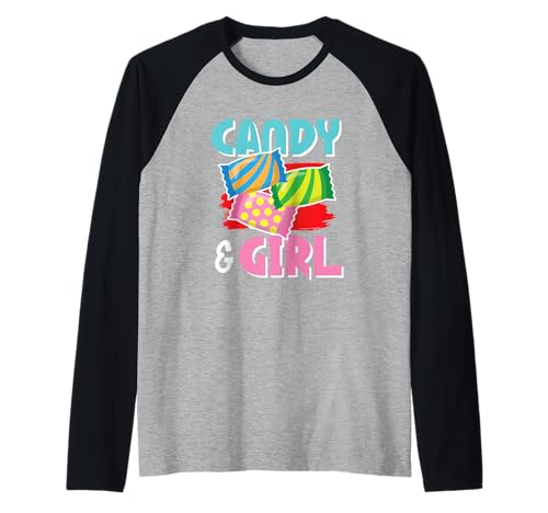 Süßes Candy Girl Shirt Regenbogen Zuckerwatte Raglan Süßes Candy Girl Shirt Regenbogen Zuckerwatte Raglan von Cute Candy Girl Sweet Treats Kids Gift Halloween