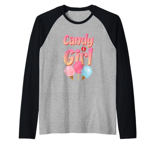 Süßes Candy Girl Shirt Regenbogen Zuckerwatte Raglan Süßes Candy Girl Shirt Regenbogen Zuckerwatte Raglan von Cute Candy Girl Sweet Treats Kids Gift Halloween