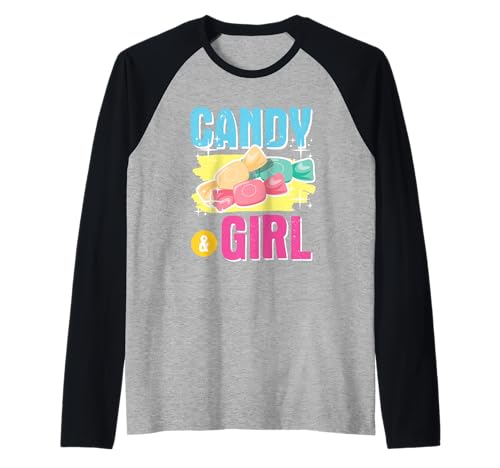 Süßes Candy Girl Shirt Regenbogen Zuckerwatte Raglan Süßes Candy Girl Shirt Regenbogen Zuckerwatte Raglan von Cute Candy Girl Sweet Treats Kids Gift Halloween