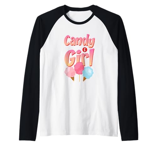 Süßes Candy Girl Shirt Regenbogen Zuckerwatte Raglan Süßes Candy Girl Shirt Regenbogen Zuckerwatte Raglan von Cute Candy Girl Sweet Treats Kids Gift Halloween