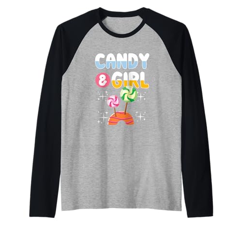 Süßes Candy Girl Shirt Regenbogen Zuckerwatte Raglan Süßes Candy Girl Shirt Regenbogen Zuckerwatte Raglan von Cute Candy Girl Sweet Treats Kids Gift Halloween