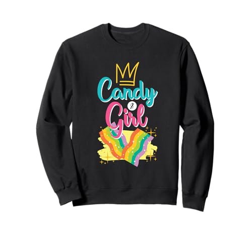 Süßes Candy Girl Shirt Regenbogen Zuckerwatte Sweatshirt Süßes Candy Girl Shirt Regenbogen Zuckerwatte Sweatshirt von Cute Candy Girl Sweet Treats Kids Gift Halloween