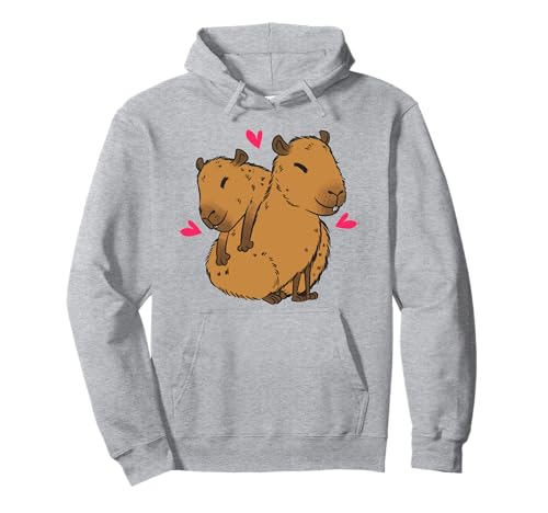 Wasserschweinchen Kinder Herzen Liebe Meerschweinchen Pullover Hoodie von Cute Capybara Baby Animal Couple Lover Artwork