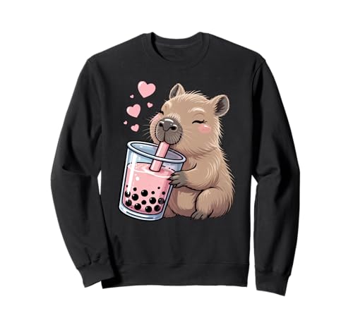 Kawaii Capybara Trinking Bubble Tea Lover für Mädchen und Kinder Sweatshirt von Cute Capybara Drink Bubble Boba Tea