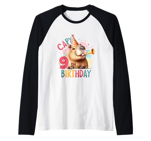 Capybara Geburtstagsparty-Dekoration für Kinder Raglan Capybara Geburtstagsparty-Dekoration für Kinder Raglan von Cute Capybara Lover Kids Birthday Apparel Age 1-12