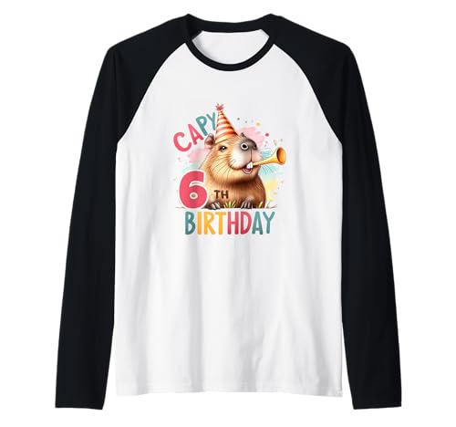Capybara Geburtstagsparty-Dekoration für Kinder Raglan Capybara Geburtstagsparty-Dekoration für Kinder Raglan von Cute Capybara Lover Kids Birthday Apparel Age 1-12
