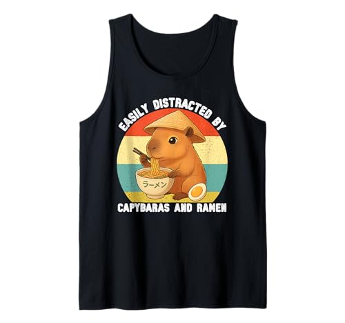 Leicht abgelenkt von Capybaras und Ramen Graphic Kids Teens Tank Top von Cute Capybara Ramen Tees for Girls Boys Women