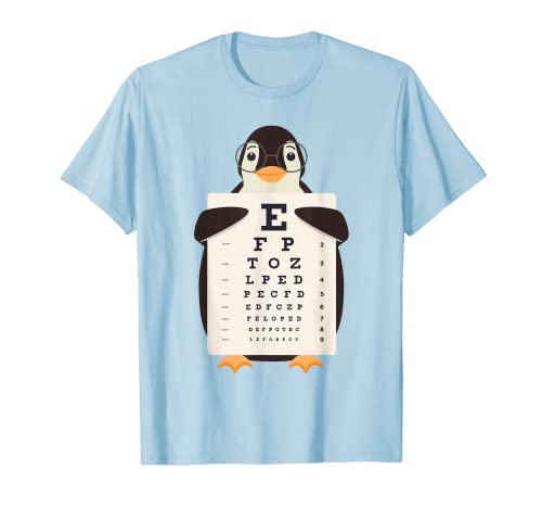 Pinguin Tier Kinder Brille Mit Optiker Sehtest Tafel T-Shirt von Cute Cartoon Eye Chart Animal Kids