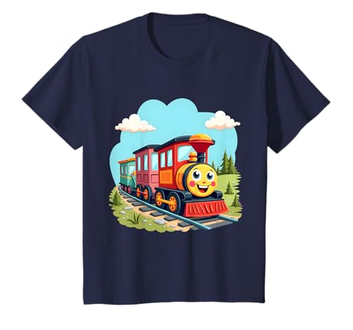 Kinder Süße Cartoon-Zug lächelnde Lokomotive Eisenbahn T-Shirt Kinder Süße Cartoon-Zug lächelnde Lokomotive Eisenbahn T-Shirt von Cute Cartoon Train