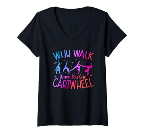Damen Rad Turner Akrobatik Gymnastik T-Shirt mit V-Ausschnitt Damen Rad Turner Akrobatik Gymnastik T-Shirt mit V-Ausschnitt von Cute Cartwheel Gymnastics T Idea