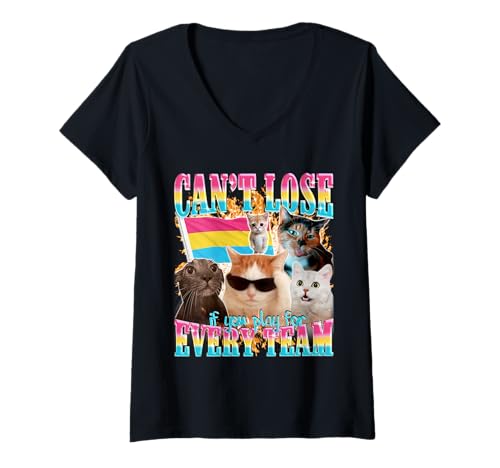 Damen Can't Lose If You Play for Every Team Lustiger Witz LGBT Pride T-Shirt mit V-Ausschnitt Damen Can't Lose If You Play for Every Team Lustiger Witz LGBT Pride T-Shirt mit V-Ausschnitt von Cute Cat Bootleg Pride SoulmateArtK Bootleg