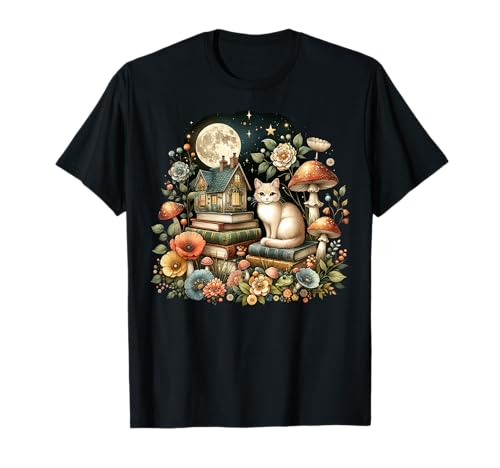 Cottagecore-Katzenästhetik mit Blumenmuster für Damen T-Shirt Cottagecore-Katzenästhetik mit Blumenmuster für Damen T-Shirt von Cute Cat Cottagecore Clothing