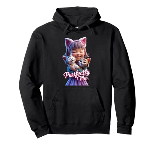 Niedliches Katzenmädchen, lustiges Unisex-Design für Männer und Frauen Pullover Hoodie von Cute Cat Girl Funny Unisex Design Men Women Tee