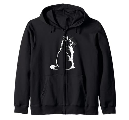 Katzenliebhaber Kätzchen Illustration Katze Frauen Mama Minimalistische Kunst Kapuzenjacke von Cute Cat Illustration Minimalist Art