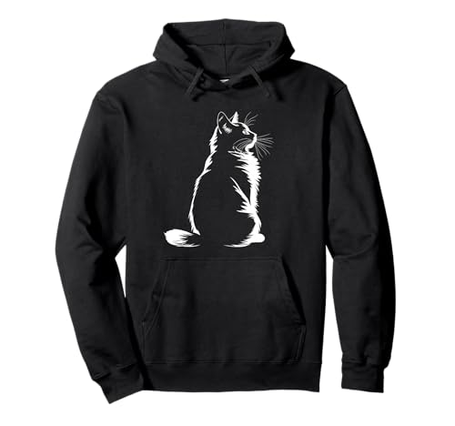 Katzenliebhaber Kätzchen Illustration Katze Frauen Mama Minimalistische Kunst Pullover Hoodie von Cute Cat Illustration Minimalist Art