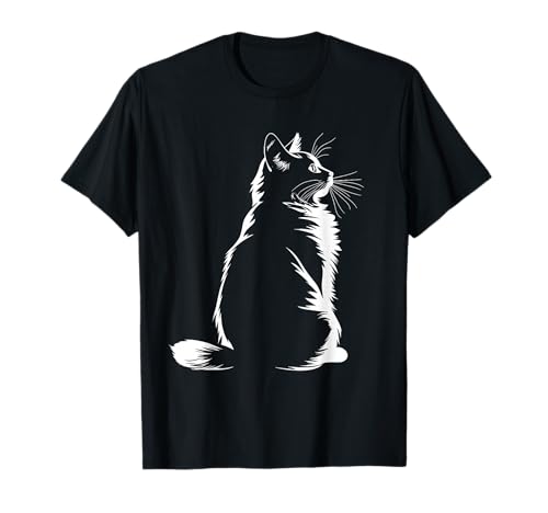 Katzenliebhaber Kätzchen Illustration Katze Frauen Mama Minimalistische Kunst T-Shirt von Cute Cat Illustration Minimalist Art