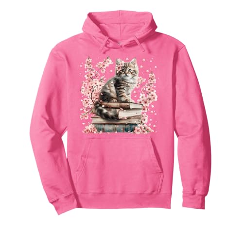 Pink Cherry Blossom Flowers for Women Spring Books and Cat Pullover Hoodie Pink Cherry Blossom Flowers for Women Spring Books and Cat Pullover Hoodie von Cute Cat Mom Reading Themed Gifts For Cat Lovers