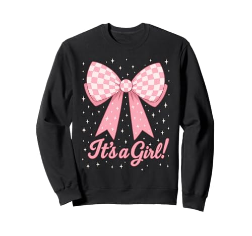 It's a Girl Gender Reveal Party Geburt Ankündigung Sweatshirt It's a Girl Gender Reveal Party Geburt Ankündigung Sweatshirt von Cute Checkered Baby Bow Designs Collective