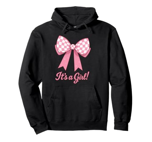 Gender Reveal It's a Girl Rosa Schleife Baby Ankündigung Kunst Pullover Hoodie Gender Reveal It's a Girl Rosa Schleife Baby Ankündigung Kunst Pullover Hoodie von Cute Checkered Baby Bow Designs ideas Collective