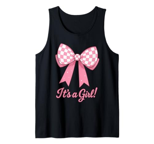 Gender Reveal It's a Girl Rosa Schleife Baby Ankündigung Kunst Tank Top Gender Reveal It's a Girl Rosa Schleife Baby Ankündigung Kunst Tank Top von Cute Checkered Baby Bow Designs ideas Collective
