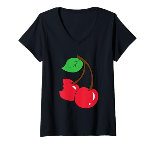 Damen Lustige Kirschliebhaber-Kirschen T-Shirt mit V-Ausschnitt Damen Lustige Kirschliebhaber-Kirschen T-Shirt mit V-Ausschnitt von Cute Cherry Fruit Tees and Gifts