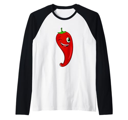 Chili-Shirt für Kinder für Jungen oder Mädchen | niedliches Chili-Geschenk Raglan von Cute Chilli Pepper Gift T-Shirt For Men And Women