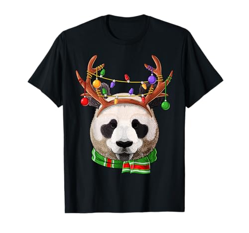 Panda Rentier Geweih niedlich Weihnachten Tier Xmas Kinder T-Shirt Panda Rentier Geweih niedlich Weihnachten Tier Xmas Kinder T-Shirt von Cute Christmas Reindeer Animals