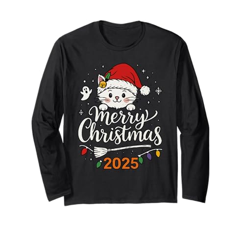 Frohe Weihnachten Lichter Rot Weihnachtsmannmütze Xmas Familie Männer Frauen Langarmshirt Frohe Weihnachten Lichter Rot Weihnachtsmannmütze Xmas Familie Männer Frauen Langarmshirt von Cute Christmas Shirts Kids Women Men
