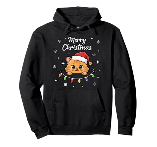 Frohe Weihnachten Lichter Rot Weihnachtsmannmütze Xmas Familie Männer Frauen Pullover Hoodie Frohe Weihnachten Lichter Rot Weihnachtsmannmütze Xmas Familie Männer Frauen Pullover Hoodie von Cute Christmas Shirts Kids Women Men