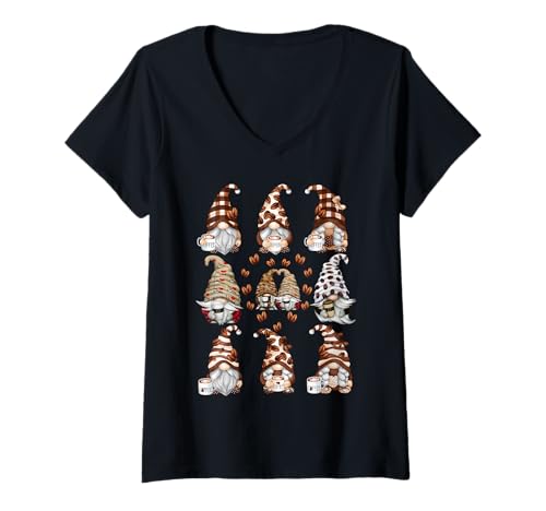 Damen Novelty Coffee Graphic for Women and Men Funny GNOME T-Shirt mit V-Ausschnitt Damen Novelty Coffee Graphic for Women and Men Funny GNOME T-Shirt mit V-Ausschnitt von Cute Coffee Lover Gifts With Gnomes By MiGiLaMo