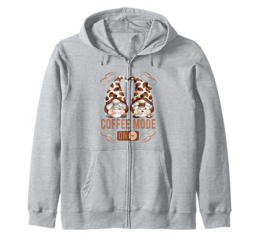 Funny Coffee Mode On for Women with Cute Coffee Gnomes Kapuzenjacke von Cute Coffee Lover Gifts With Gnomes By MiGiLaMo