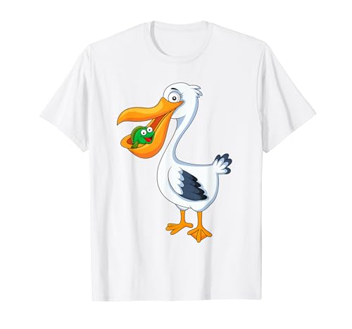 Kinder Motiv Witziger Pelikan T-Shirt von Cute Colorful Zoo Cartoon Animal Kids