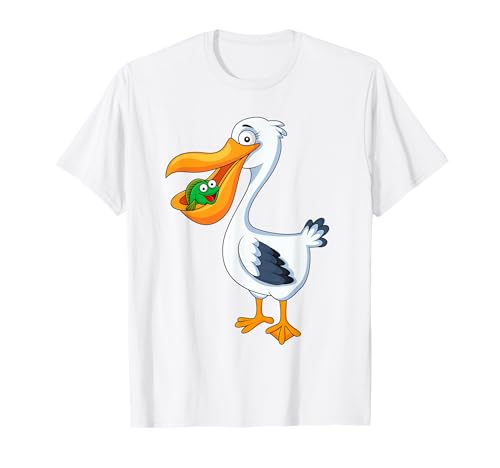 Kinder Motiv Witziger Pelikan T-Shirt von Cute Colorful Zoo Cartoon Animal Kids